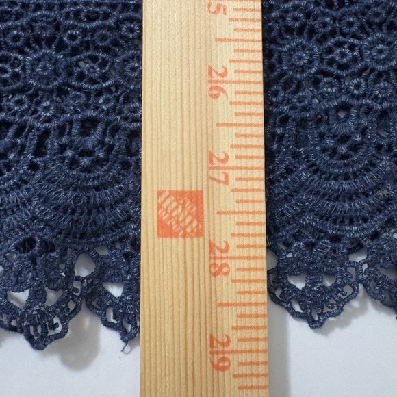 Coldwater Creek Indigo Blue Boxy Tunic Tank with Wide 4inch Lace Hem. Cotton - Picture 8 of 12